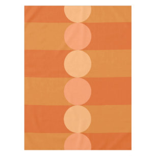 Nappe Bandes de géométrie rétro Cercles orange