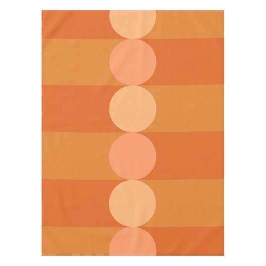 Nappe Bandes de géométrie rétro Cercles orange (Devant)