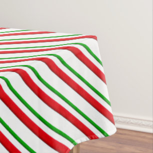 Nappe Bandes de sucre de canne, rouge, vert et blanc