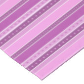 Nappe Bandes horizontales lilas rose avec décor pois pol (Angle)