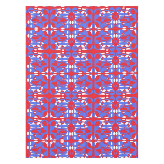 Nappe Bandes motifs rouges, blanches et bleues (Devant)