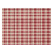 Nappe Bandes Plaid Crème Rouge (Devant (Horizontal))