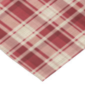 Nappe Bandes Plaid Crème Rouge (Angle)