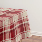 Nappe Bandes Plaid Crème Rouge (In Situ)