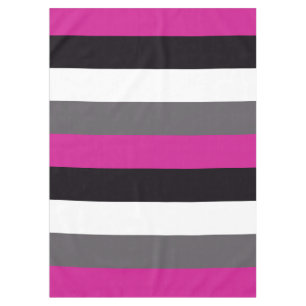 Nappe Bandes rose, noire, blanche et grise