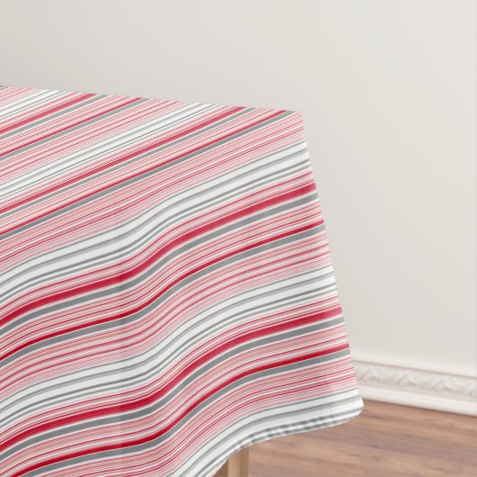 Nappe Bandes rouges gris mignonnes (In Situ)