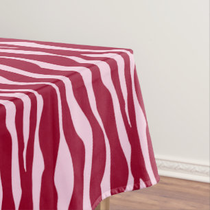 Nappe Bandes zébrées - Bourgogne et rose