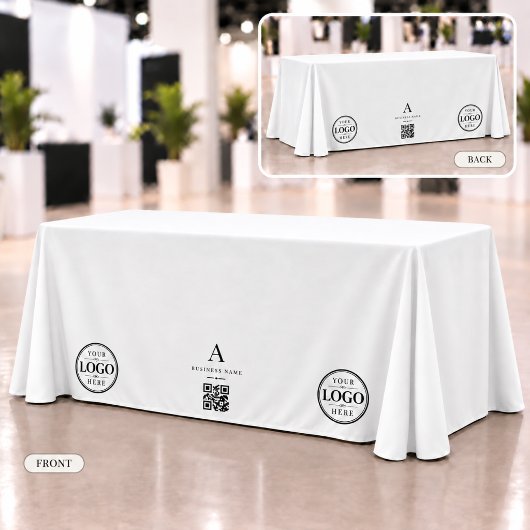 Nappe Bannière de table avec code QR et logo d'entrepris