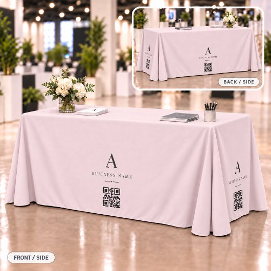 Nappe Bannière de table QR code pour entreprise rose