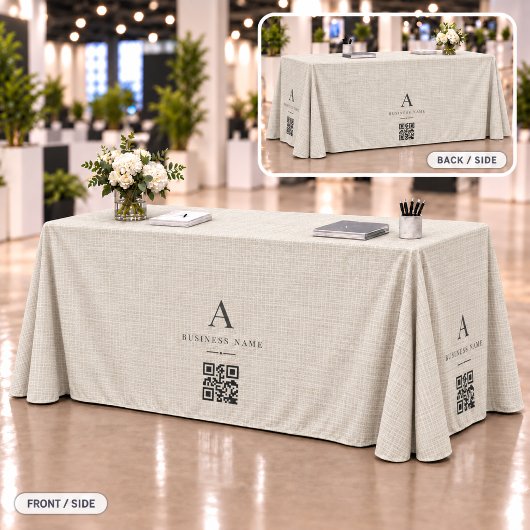 Nappe Bannière de table QR Code pour l'entreprise de lin