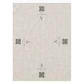 Nappe Bannière de table QR Code pour l'entreprise de lin (Devant)