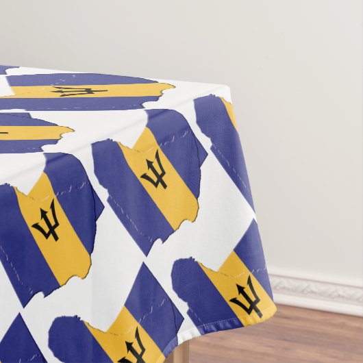 Nappe BARBADOS CARTE DU DRAPEAU Style Patriotique (In Situ)