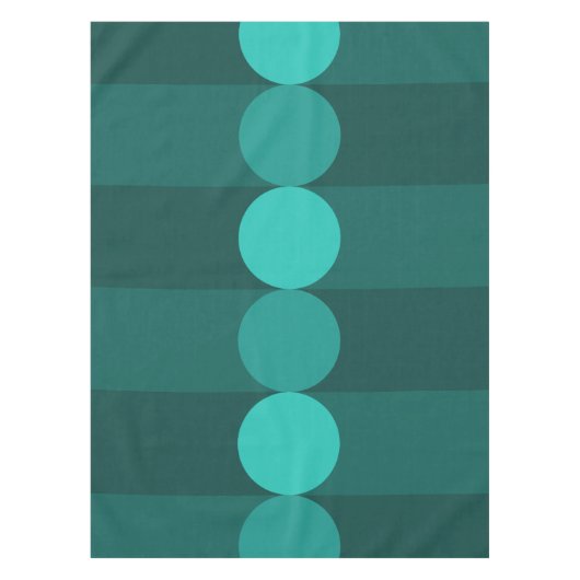 Nappe Barrages de géométrie rétro Cercles Turquoises (Devant)