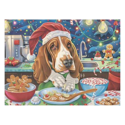 Nappe Basset Hound Gîtes : Noël festif (Devant (Horizontal))