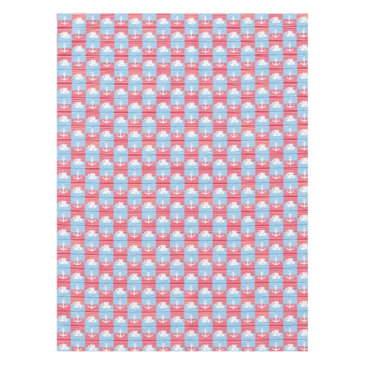 Nappe Bateau à voile et motif d'ancre (Devant)