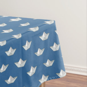 Nappe Bateaux d'origami sur le motif de l'eau