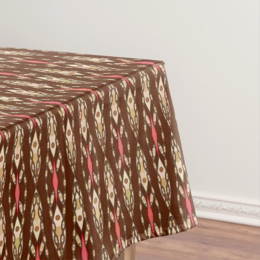 Nappe Batik tribal - Brown, Tan et Coral (In Situ)