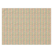Nappe Batik Tribal - Rose Pêche et Turquoise (Devant (Horizontal))
