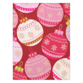 Nappe Baubles De Noël Rose Et Rouge (Devant)
