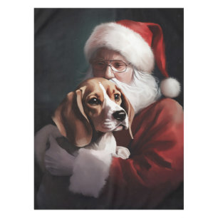 Nappe Beagle avec le Père Noël Festif Noël