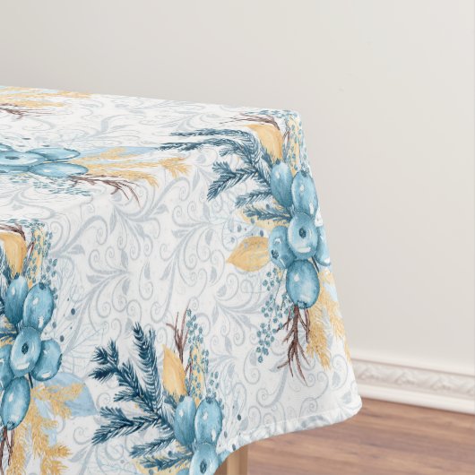 Nappe Beau Bleu Bleu Winterberries Gris Filigree (In Situ)