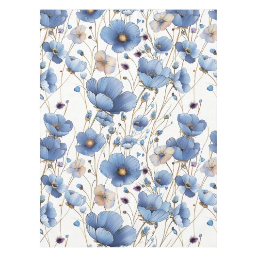 Nappe Beau bleu clair fleuri (Devant)