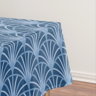 Nappe Beau bleu Vintage japonais Motif ventilateur