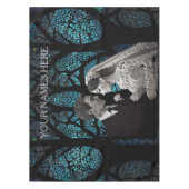 Nappe Beau couple mariage sur un arbre de vie bleu (Devant)