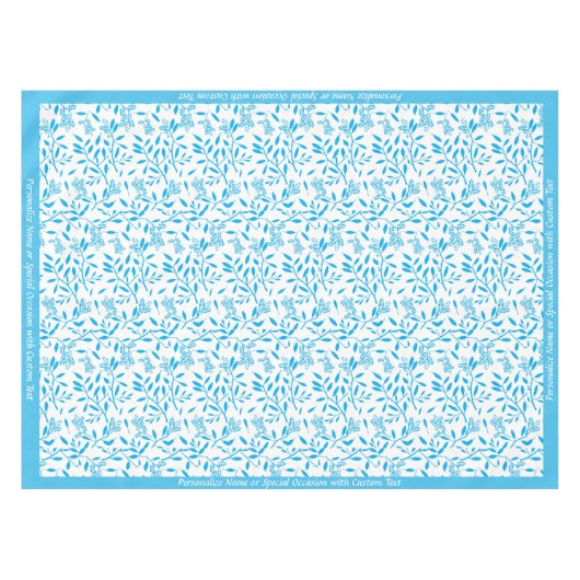 Nappe Beau Motif de feuillage bleu turquoise (Devant (Horizontal))