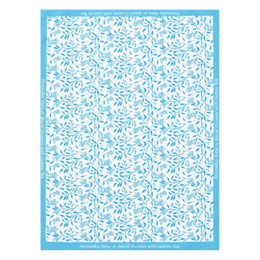 Nappe Beau Motif de feuillage bleu turquoise (Devant)