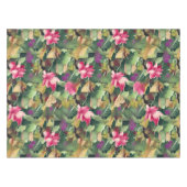 Nappe Beau Motif de fleurs roses et feuilles tropicales (Devant (Horizontal))