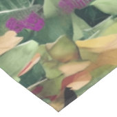 Nappe Beau Motif de fleurs roses et feuilles tropicales (Angle)