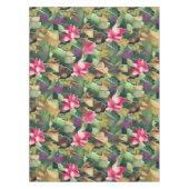 Nappe Beau Motif de fleurs roses et feuilles tropicales (Devant)