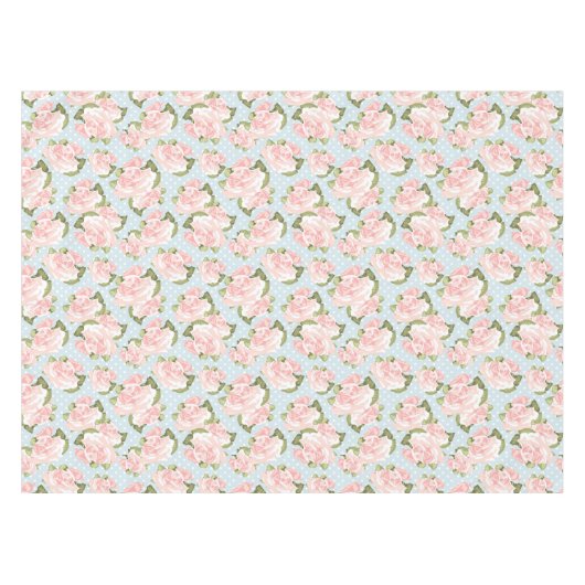 Nappe Beau motif de rose avec le pois bleu (Devant (Horizontal))