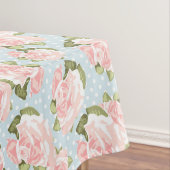 Nappe Beau motif de rose avec le pois bleu (In Situ)