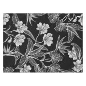 Nappe Beau motif floral noir et blanc simple (Devant (Horizontal))