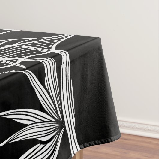 Nappe Beau motif floral noir et blanc simple (In Situ)