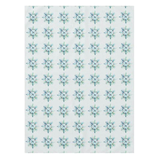 Nappe Beau turquoise vert et rouge flocon de neige (Devant)