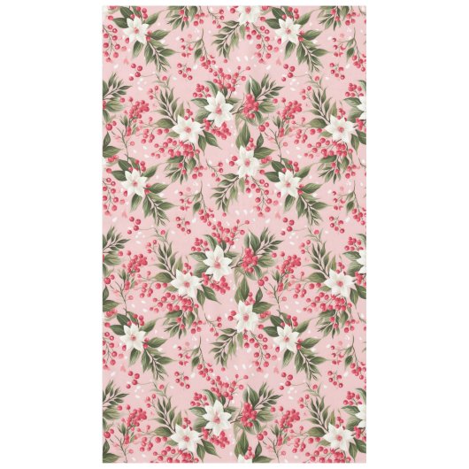 Nappe Beautiful Shabby Chic Pink Christmas Floral Berry (Devant)