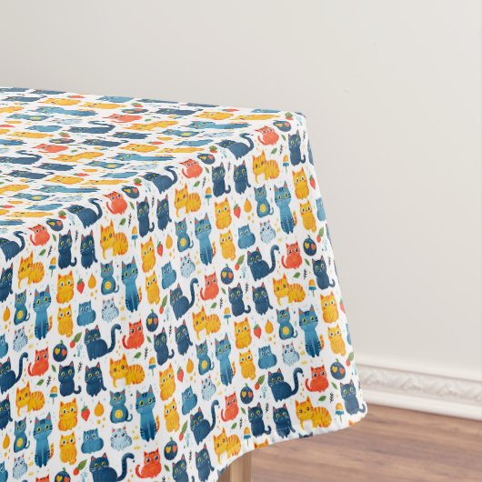 Nappe Beaux chats kawaii, jouer avec des jouets blanc ba (In Situ)