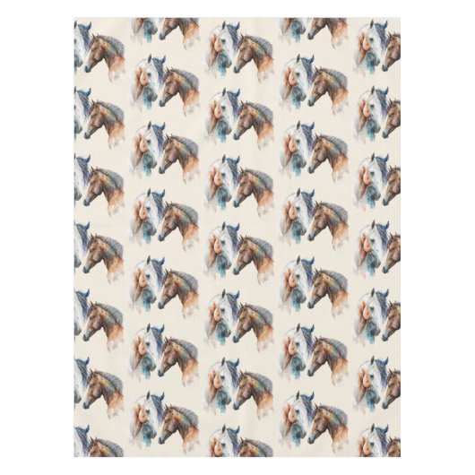 Nappe Beaux Chevaux Style Boho Occidental (Devant)
