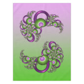 Nappe Beaux cœurs verts roses modernes abstrait fractal (Devant)