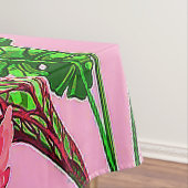 Nappe Beaux Feuilles verts tropicaux aux fleurs rouges | (In Situ)