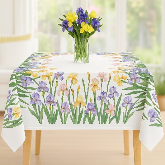 Nappe Beaux Iris Violets et Jaunes / Fleur de Printemps