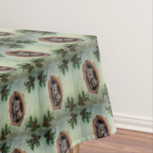 Nappe Bébé écureuils gris Noël