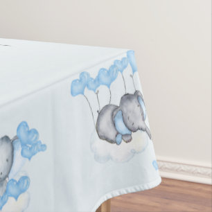Nappe Bébés éléphants et ballons d'amour bleu sur me