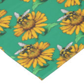Nappe Bee on Sunflower Flower Pattern Design Green  (Angle)
