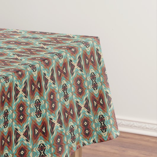 Nappe Beige Rouge Brown Aqua Bleu Vert Black Tribal Art (In Situ)