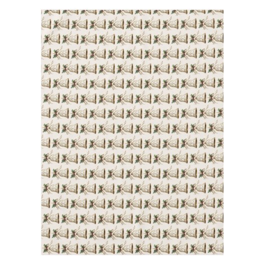 Nappe Bell de Noël d'or Beau Feuilles verts (Devant)