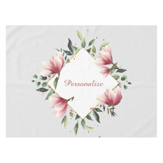 Nappe Belle et élégante bordure florale Personnalisée (Devant (Horizontal))